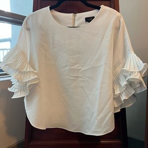 White ruffle top